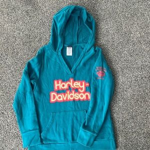 Harley Davidson Teal/ Retro color Hoodie